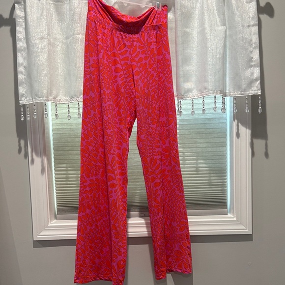 Trina Turk Pink and Red Wide Leg Pants - Picture 1 of 2
